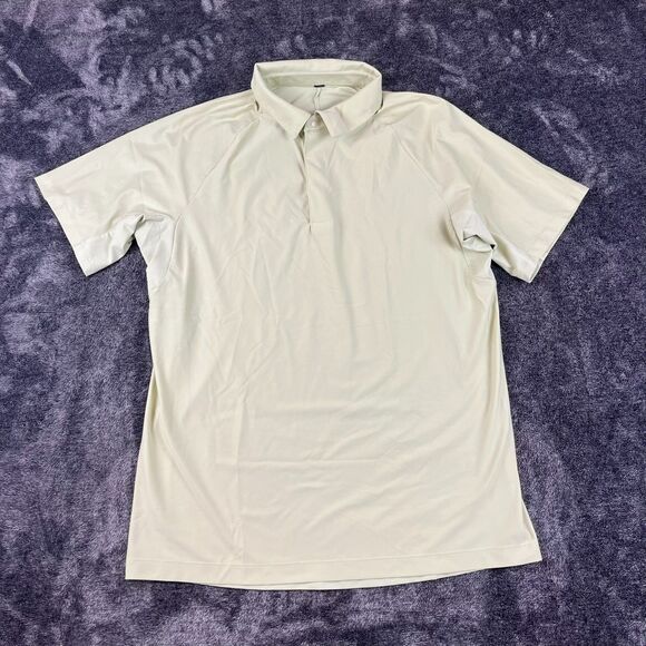 Lululemon Stretch Golf Polo Snap Front Men's M/L Lime Green Short Sleeve* - Picture 1 of 10